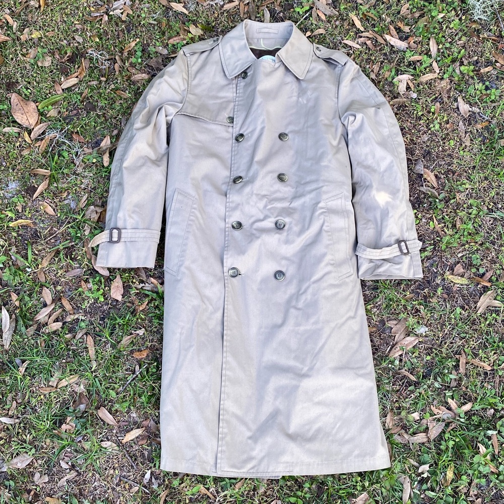 London Fog Raincoat w/ Removable Lining 42 Long Tan